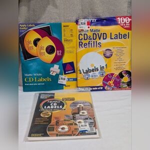 CD & DVD adhesive blank labels lot of 3 packs variety media movies music custom